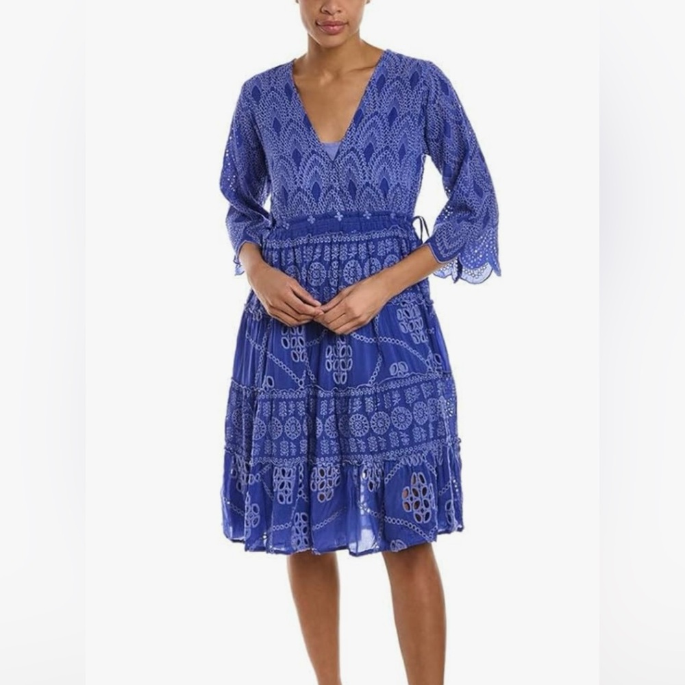 Johnny Was Blue Eyelet Dress